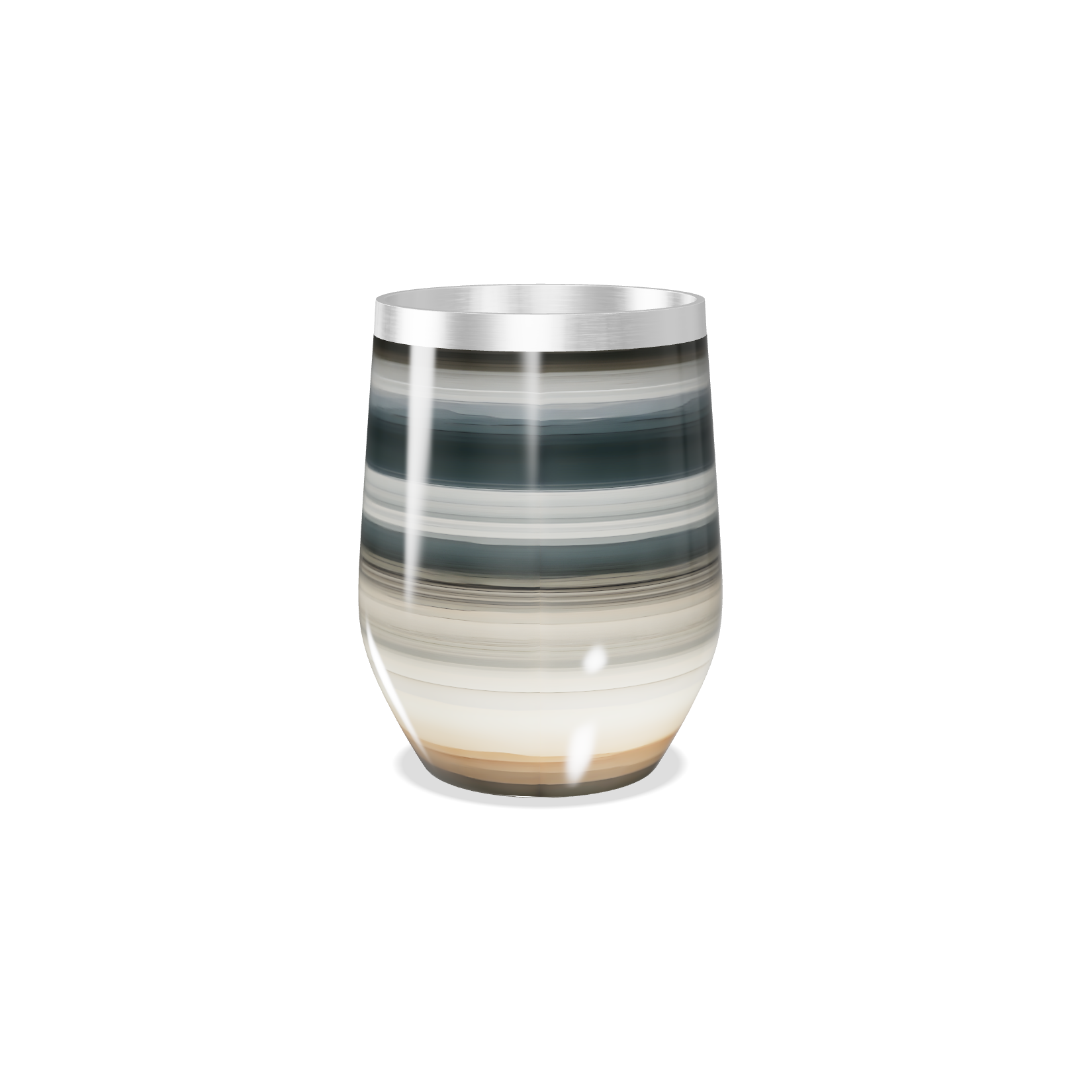 Copo Térmico Slim - Listras Coloridas Inox