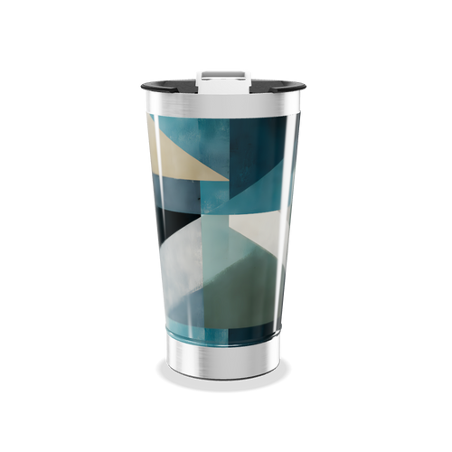 Copo Térmico - Geométrico Azul Inox