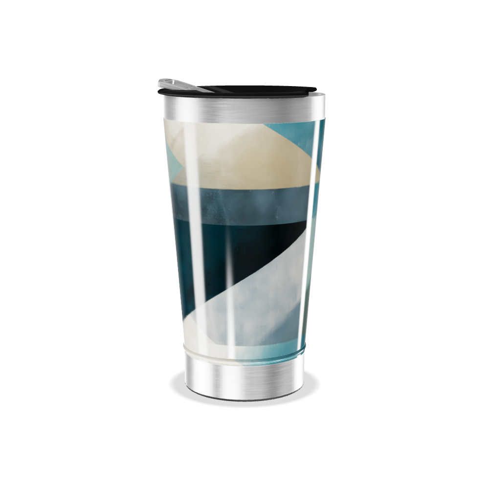 Copo Térmico - Geométrico Azul Inox