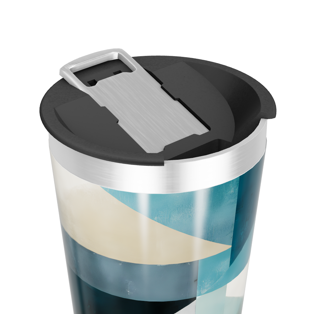 Copo Térmico - Geométrico Azul Inox