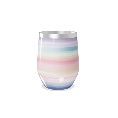 Copo Térmico Slim - Listrado Pastel Aço Inox