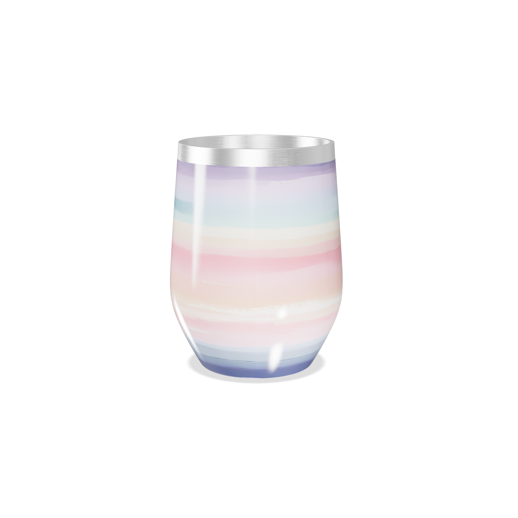 Copo Térmico Slim - Listrado Pastel Aço Inox