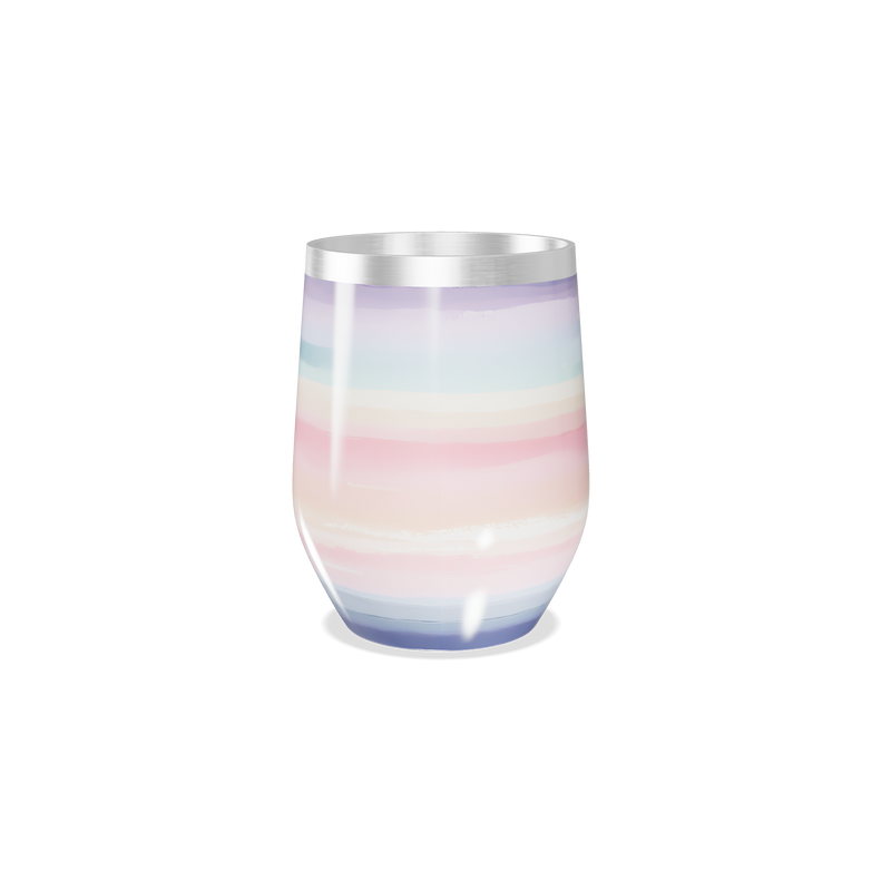 Copo Térmico Slim - Listrado Pastel Aço Inox