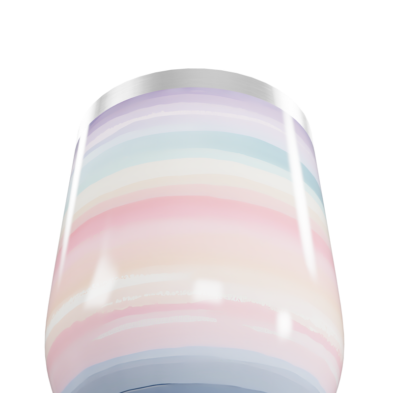 Copo Térmico Slim - Listrado Pastel Aço Inox