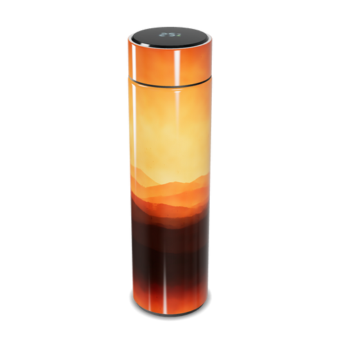 Garrafa Térmica Touch - Estampa Laranja Montanhas