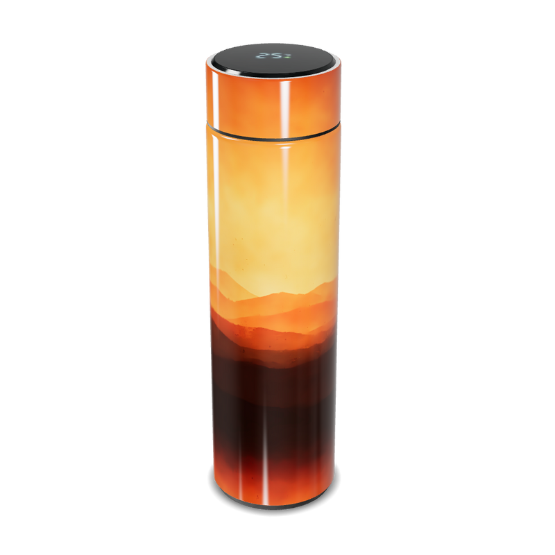 Garrafa Térmica Touch - Estampa Laranja Montanhas