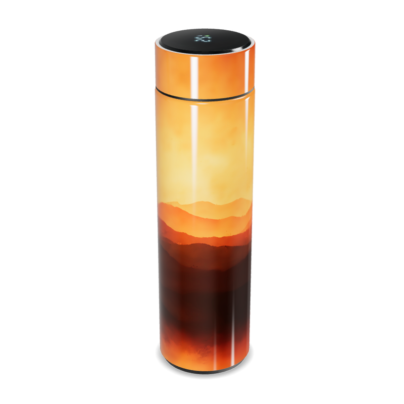 Garrafa Térmica Touch - Estampa Laranja Montanhas