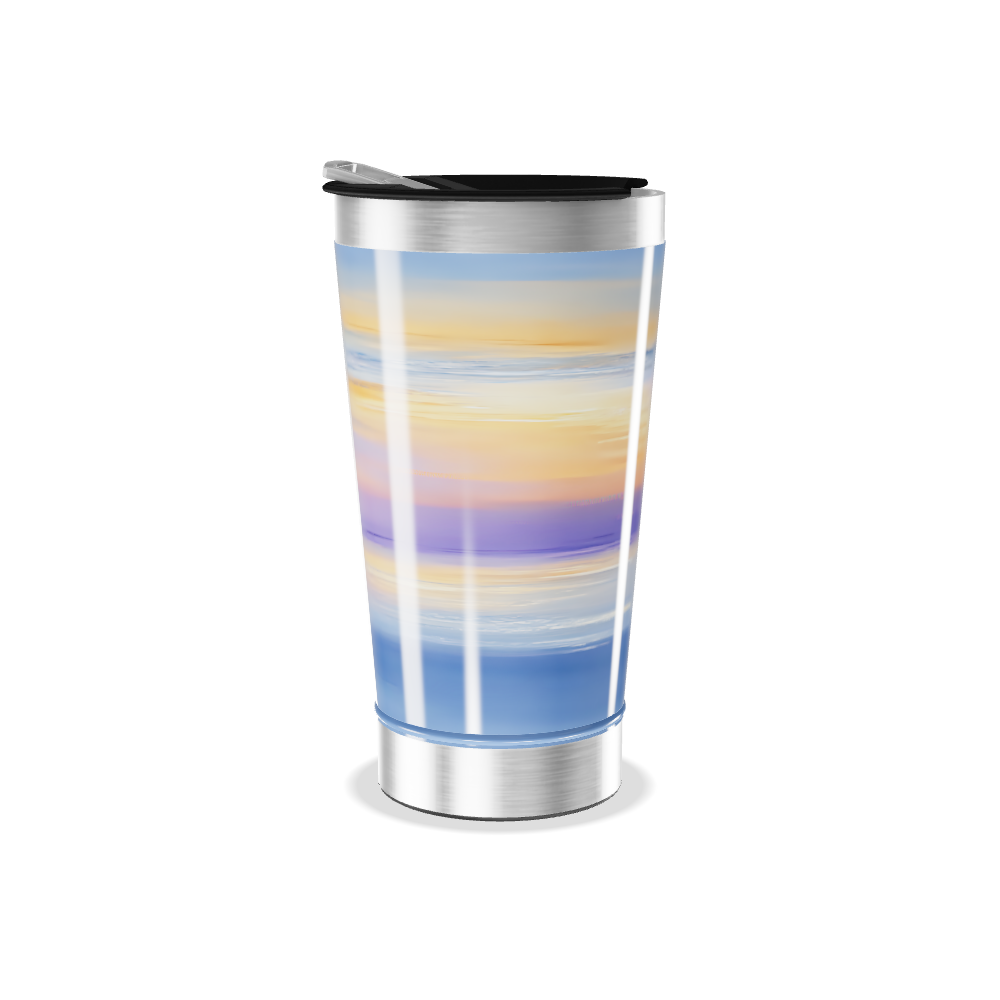 Copo Térmico - Listras Azul e Amarelo