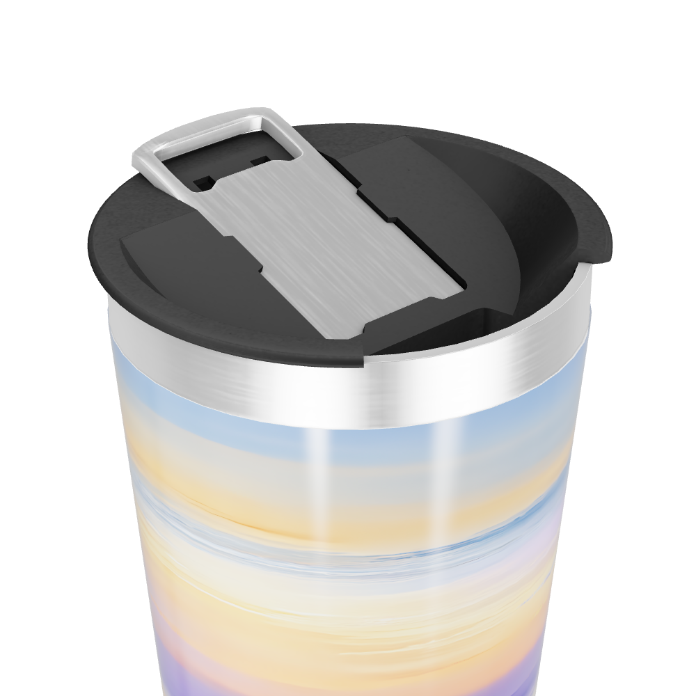 Copo Térmico - Listras Azul e Amarelo