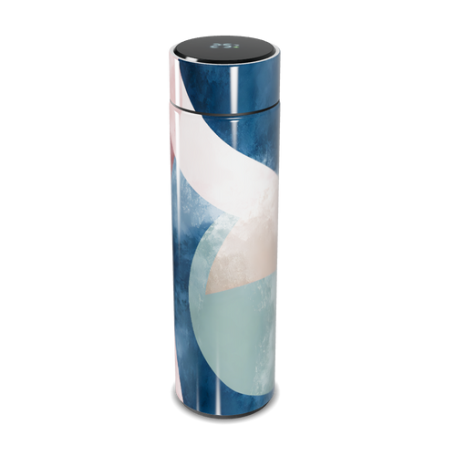 Garrafa Térmica Touch - Azul com Estampa Abstrata