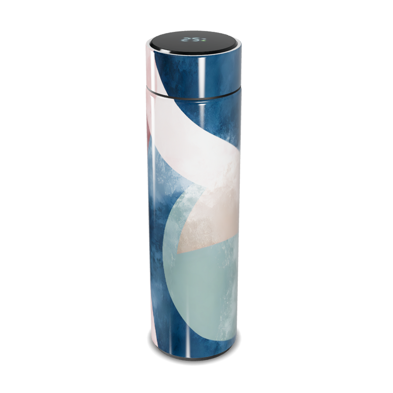 Garrafa Térmica Touch - Azul com Estampa Abstrata