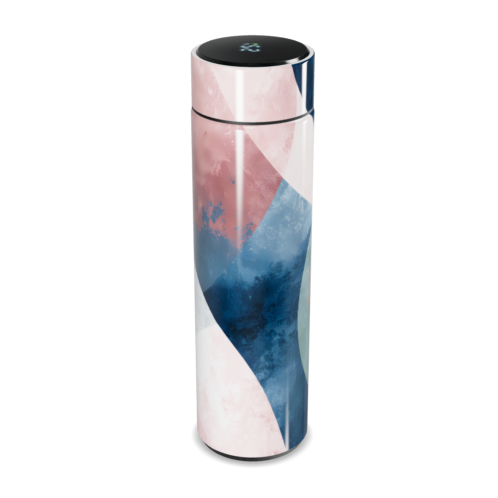 Garrafa Térmica Touch - Azul com Estampa Abstrata