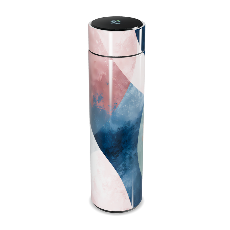Garrafa Térmica Touch - Azul com Estampa Abstrata