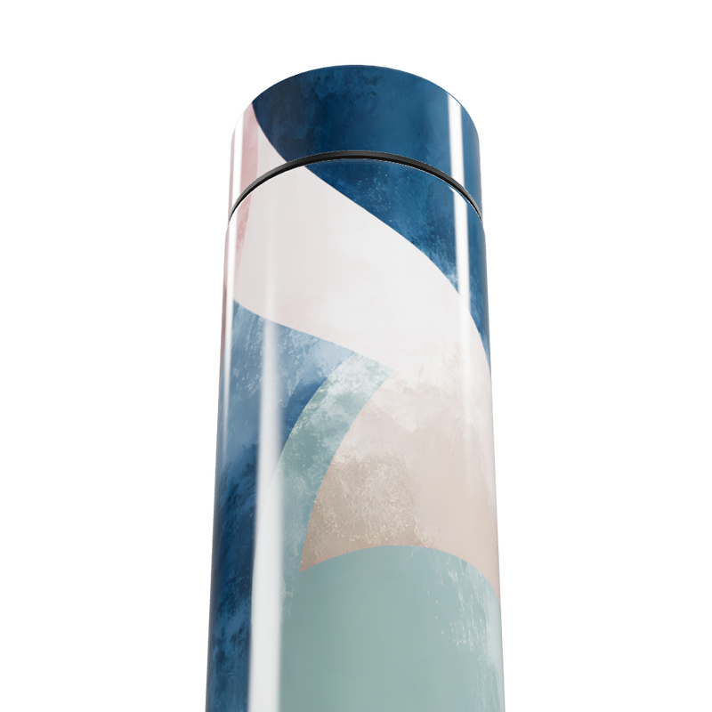 Garrafa Térmica Touch - Azul com Estampa Abstrata