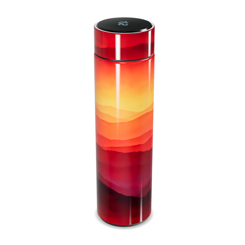 Garrafa Térmica Touch - Degradê Laranja e Vermelho