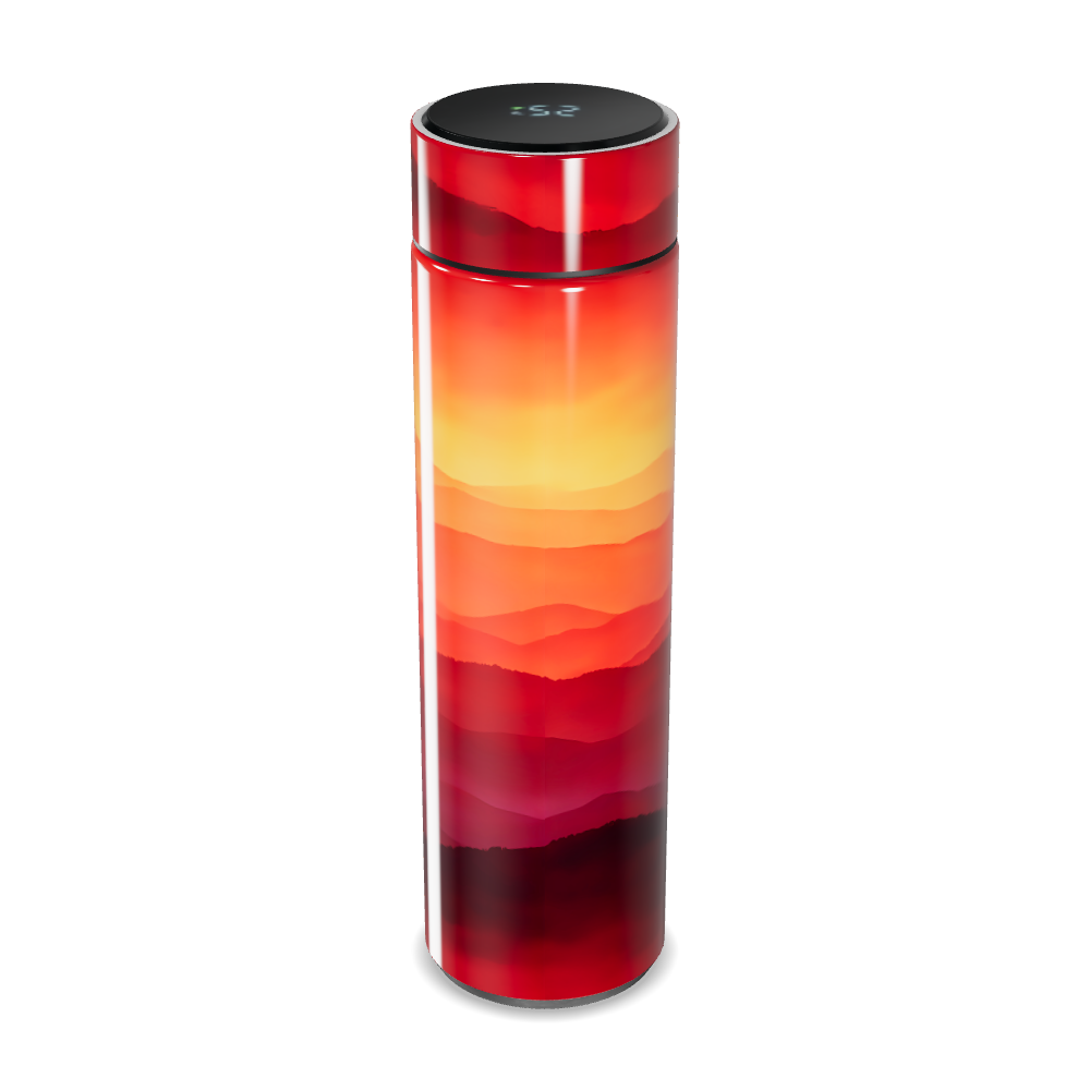 Garrafa Térmica Touch - Degradê Laranja e Vermelho