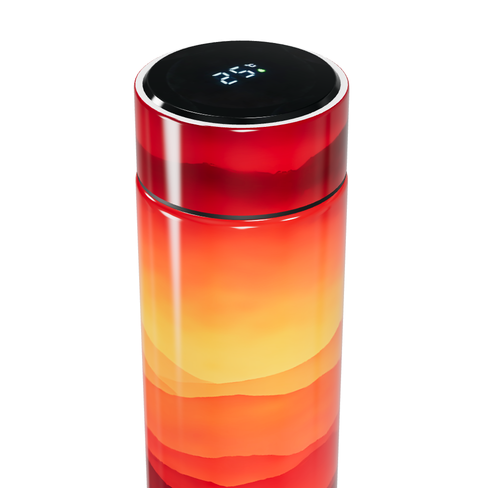 Garrafa Térmica Touch - Degradê Laranja e Vermelho