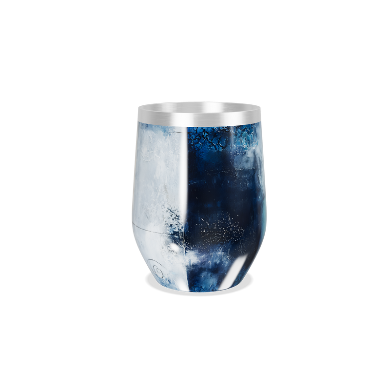 Copo Térmico Slim - Design Abstrato Azul