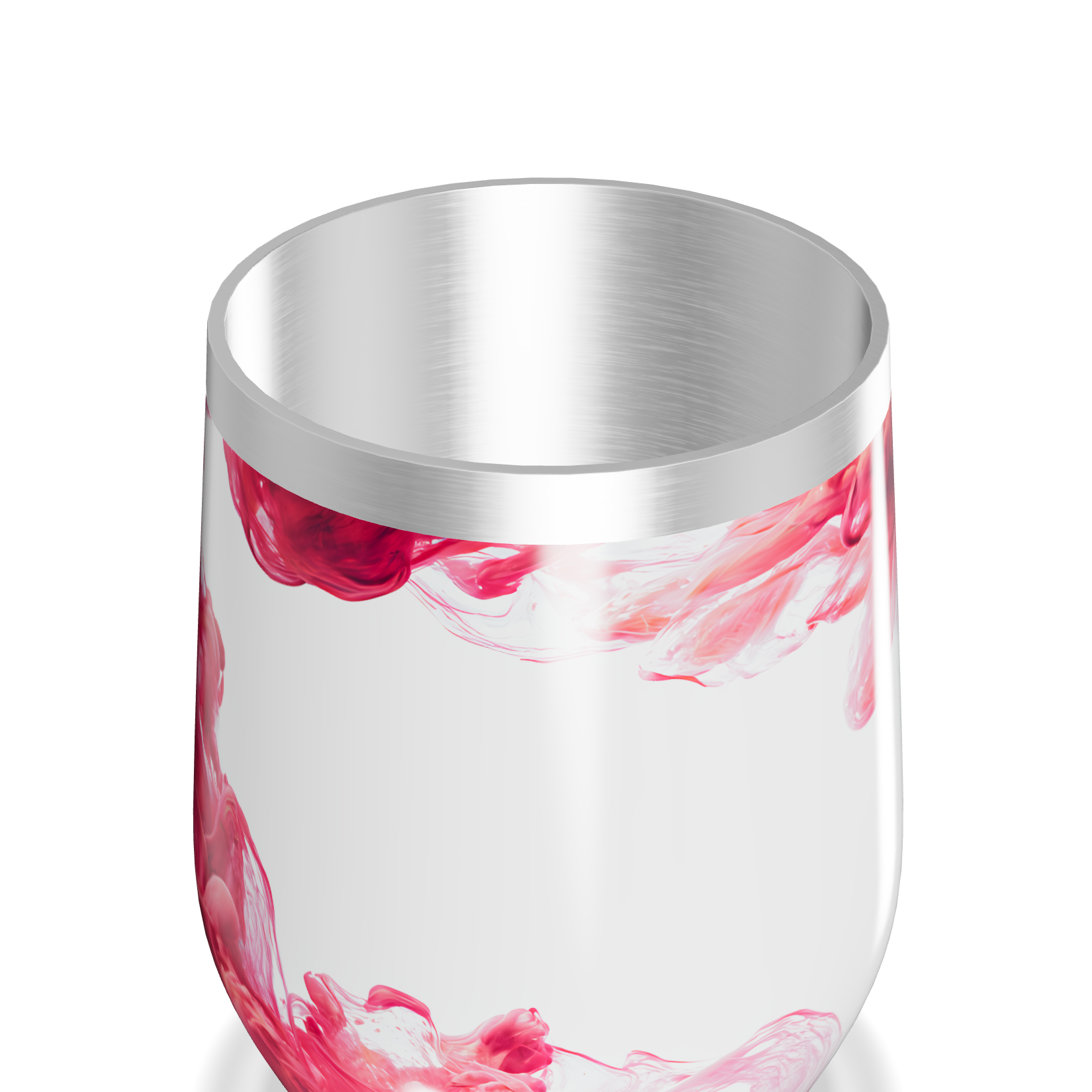 Copo Térmico Slim - Branco com Estampa Vermelha