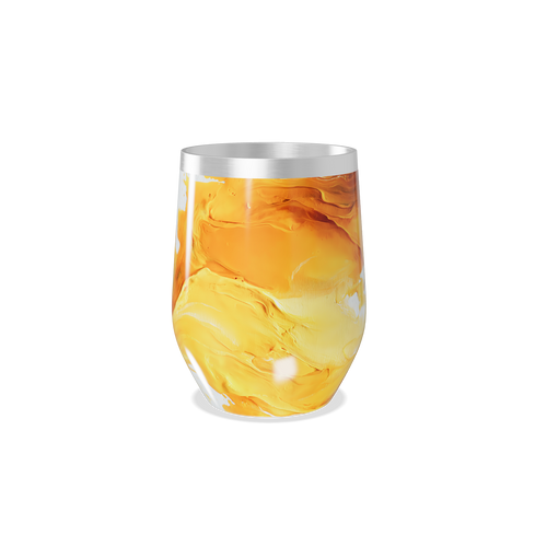 Copo Térmico Slim - Estampa Marmorizada Laranja