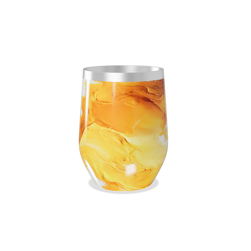 Copo Térmico Slim - Estampa Marmorizada Laranja