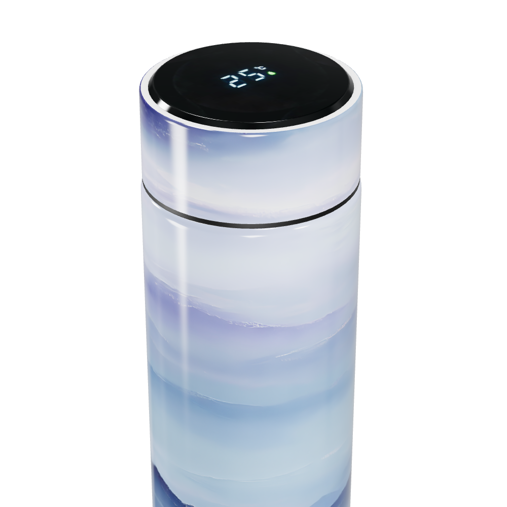 Garrafa Térmica Touch - Azul com Estampa Paisagem