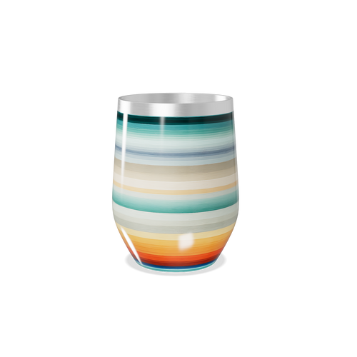 Copo Térmico Slim - Listras Coloridas Inox