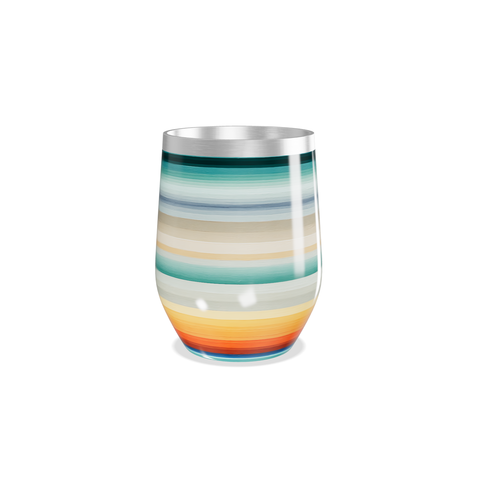 Copo Térmico Slim - Listras Coloridas Inox