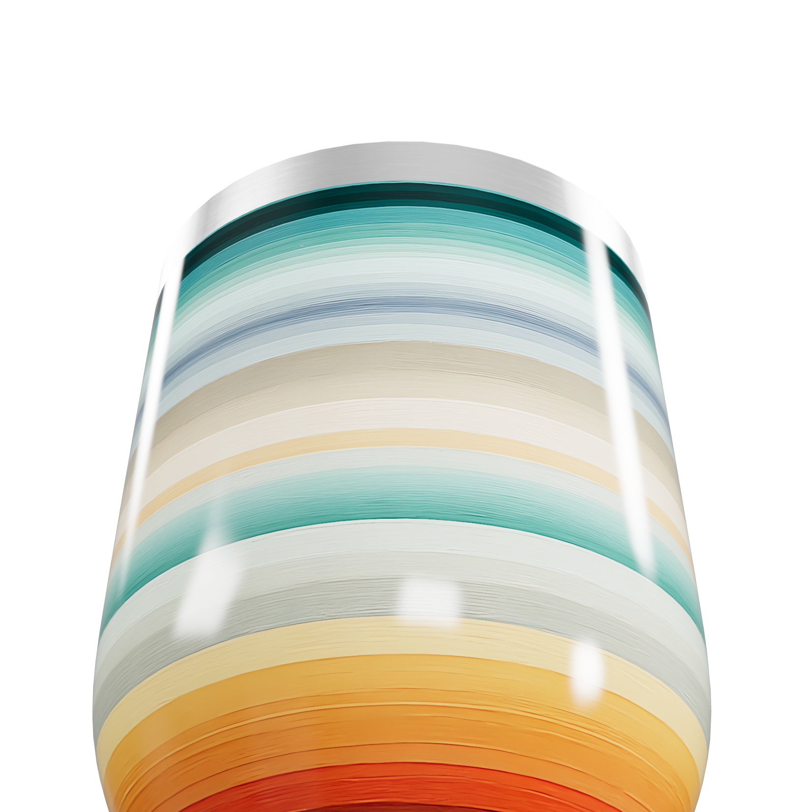 Copo Térmico Slim - Listras Coloridas Inox