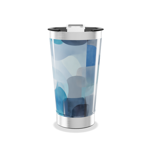 Copo Térmico - Estampa Azul Geométrica