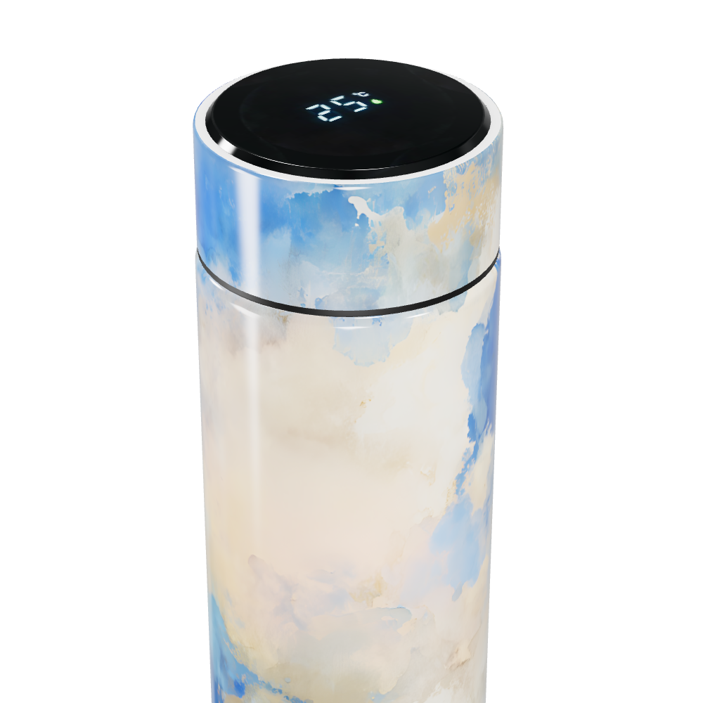 Garrafa Térmica Touch - Azul com Estampa Artística