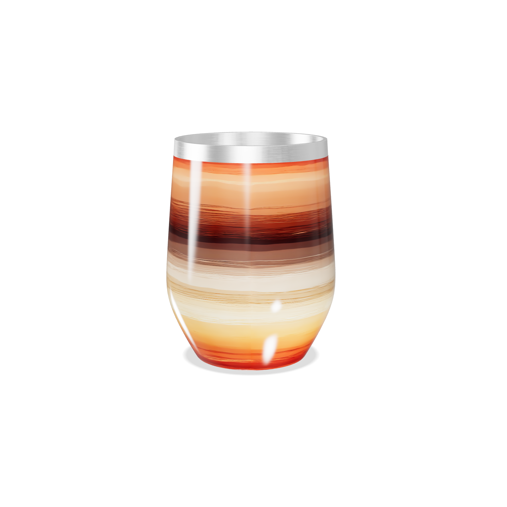 Copo Térmico Slim - Listras Coloridas Aço