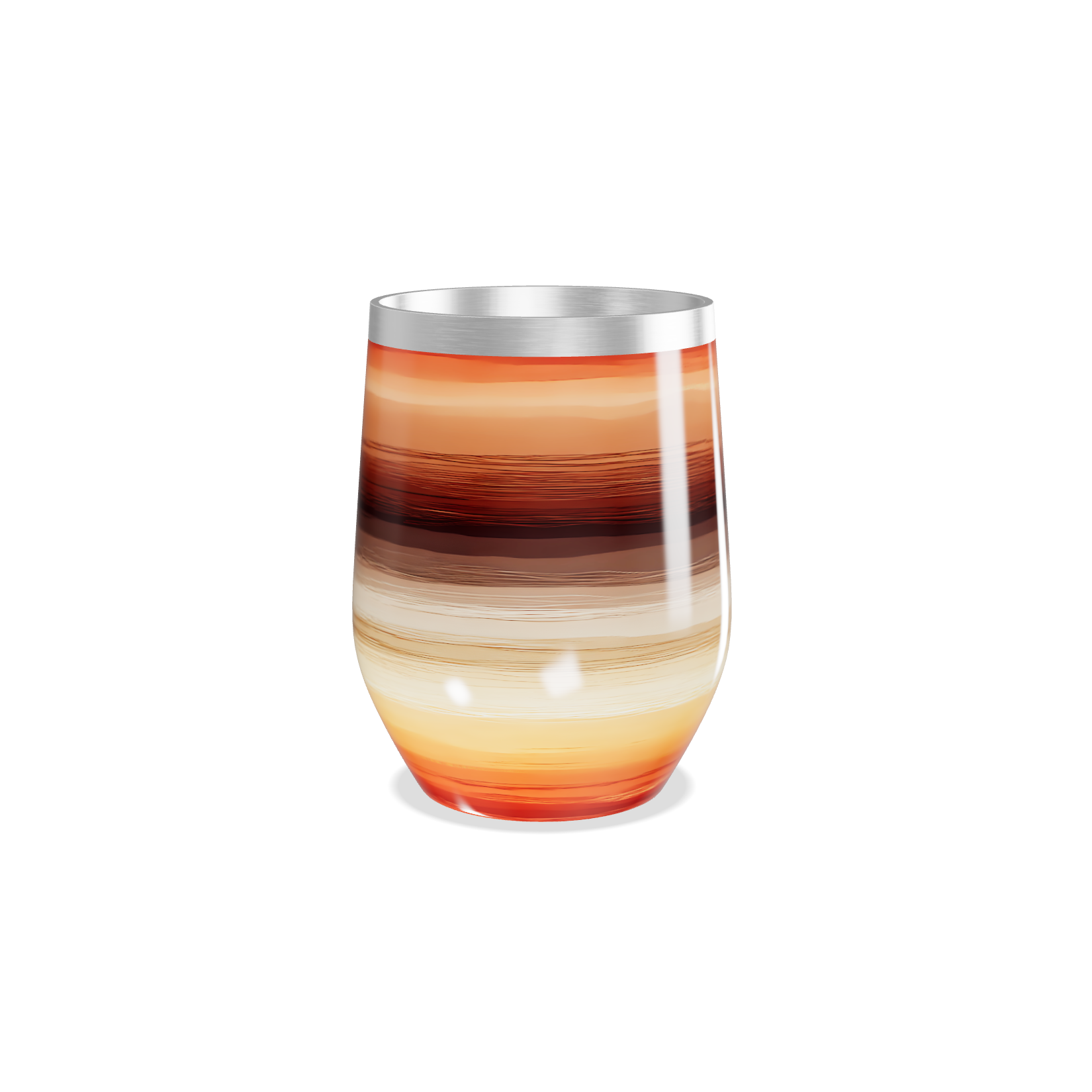 Copo Térmico Slim - Listras Coloridas Aço