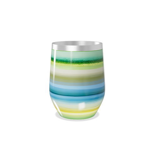 Copo Térmico Slim - Listras Coloridas Aço