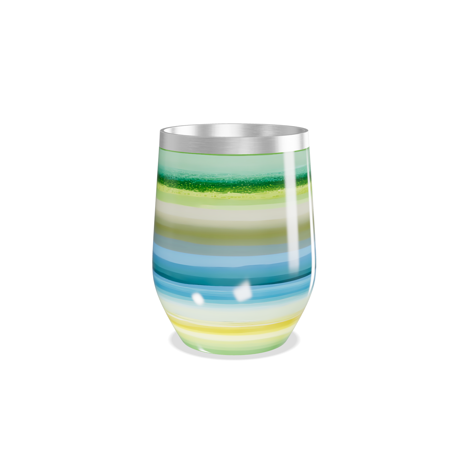 Copo Térmico Slim - Listras Coloridas Aço