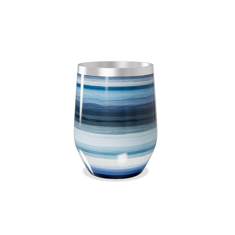 Copo Térmico Slim - Listras Azul Inox