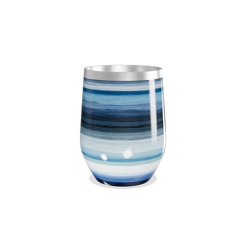 Copo Térmico Slim - Listras Azul Inox