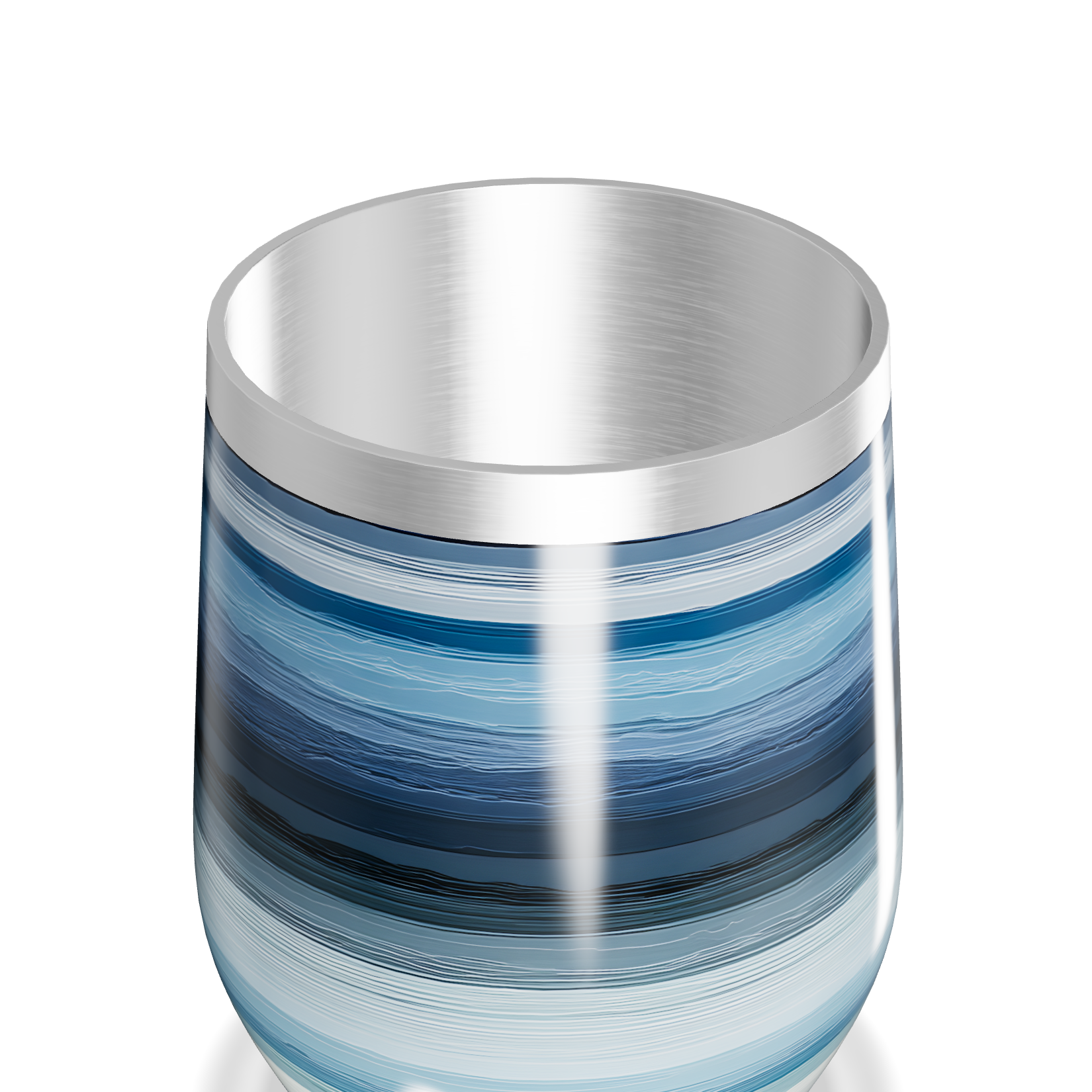 Copo Térmico Slim - Listras Azul Inox