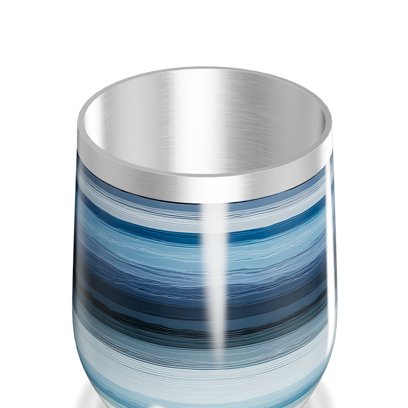 Copo Térmico Slim - Listras Azul Inox