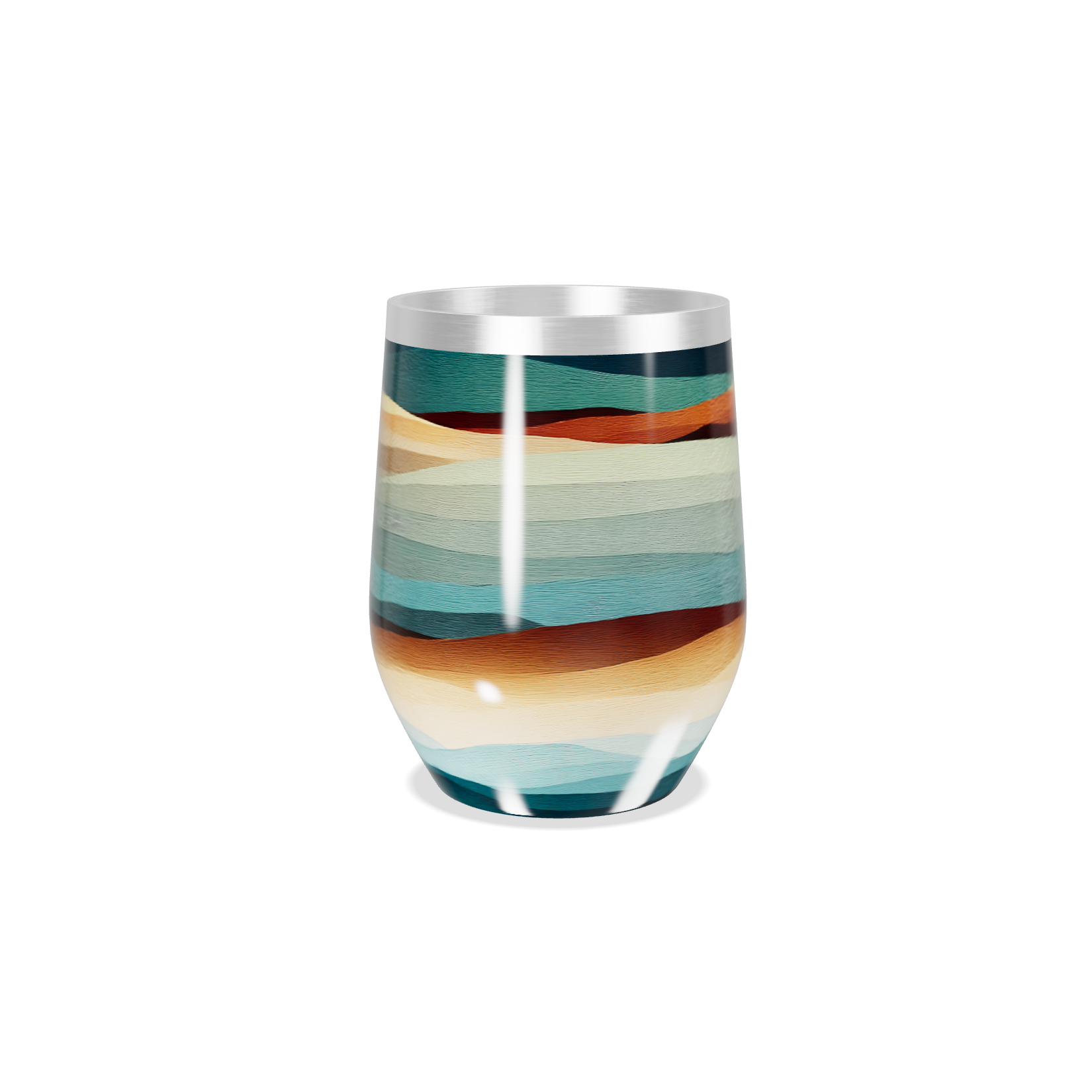 Copo Térmico Slim - Listras Coloridas Aço Inox