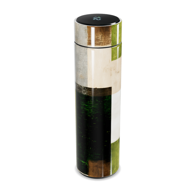 Garrafa Térmica Touch Estampa Verde e Branca