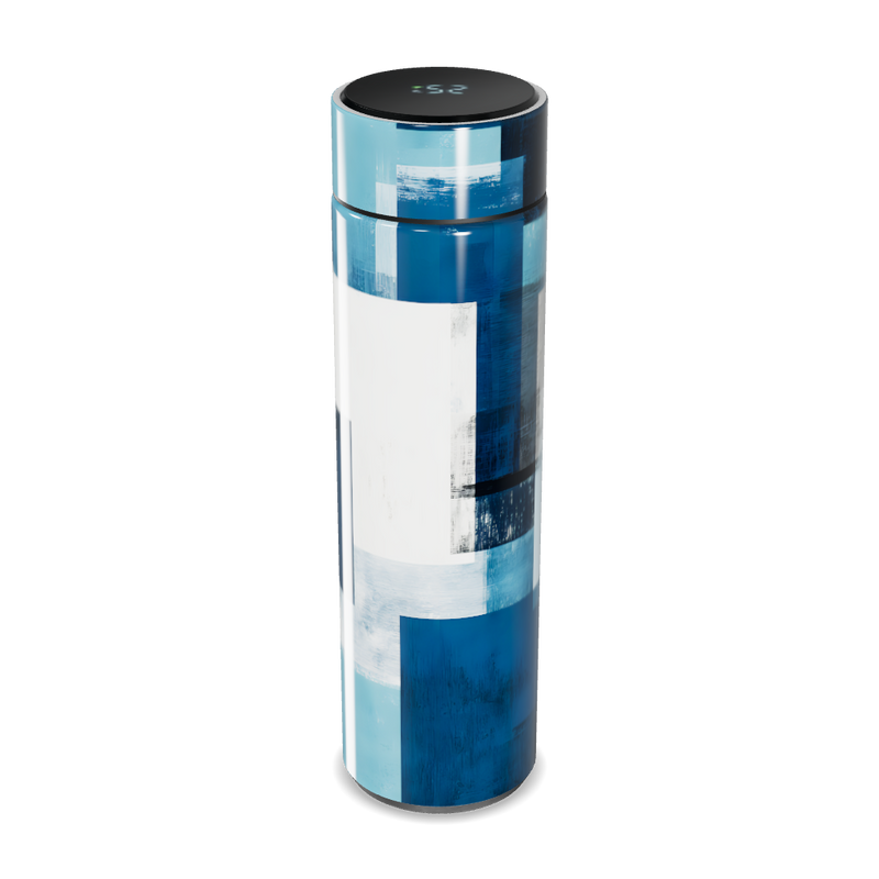 Garrafa Térmica Touch - Azul Abstrato Inox