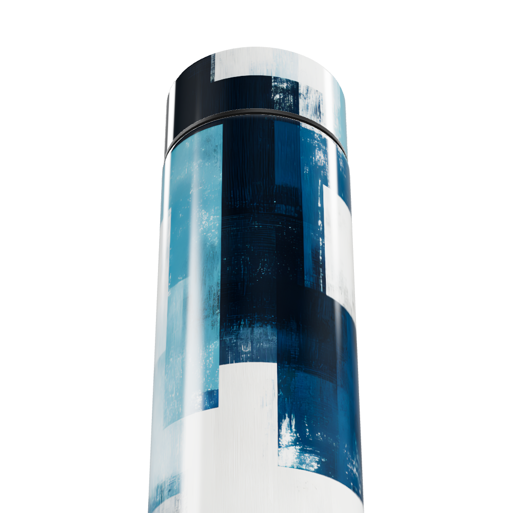 Garrafa Térmica Touch - Azul Abstrato Inox