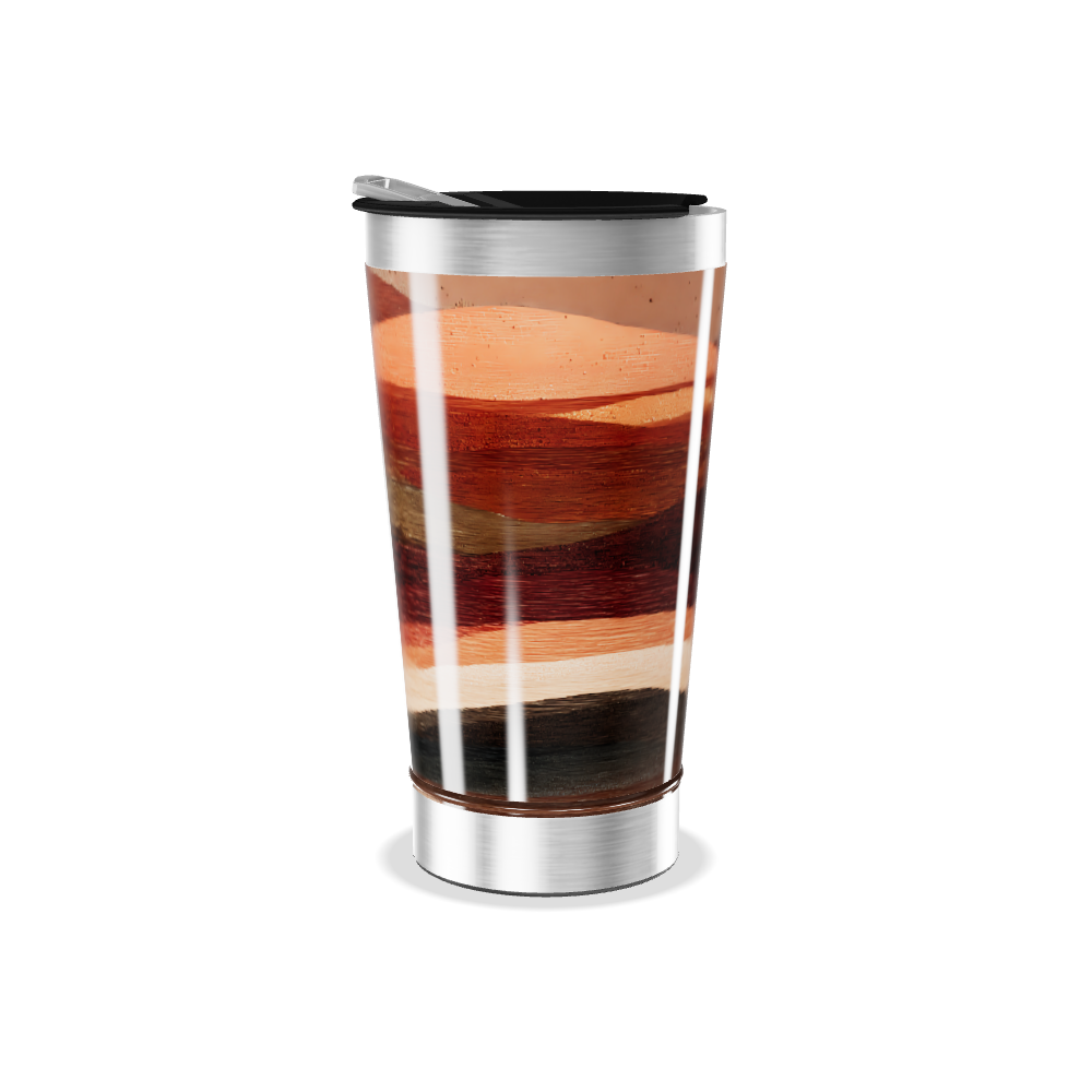 Copo Térmico - Metálico com Design Abstrato