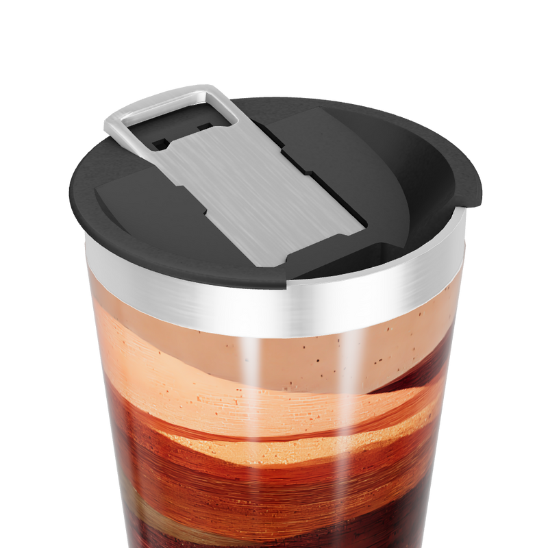 Copo Térmico - Metálico com Design Abstrato