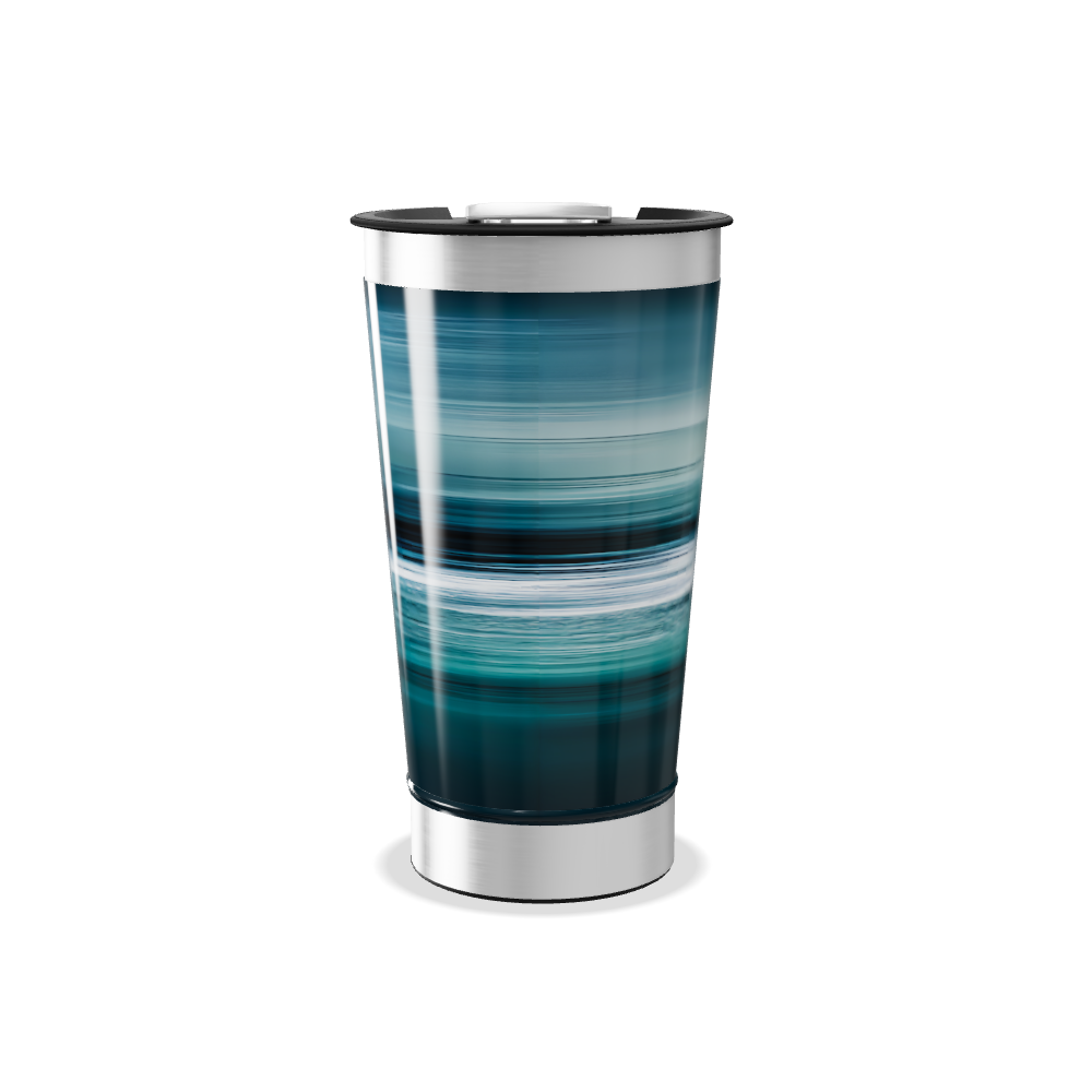 Copo Térmico - Azul com Estampa Ondulada