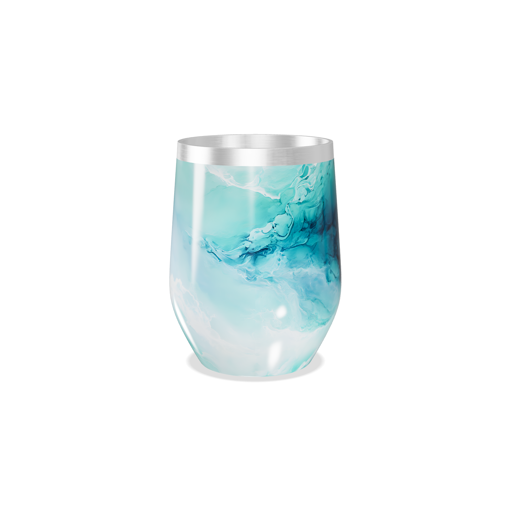 Copo Térmico Slim - Mármore Turquesa Aço Inox