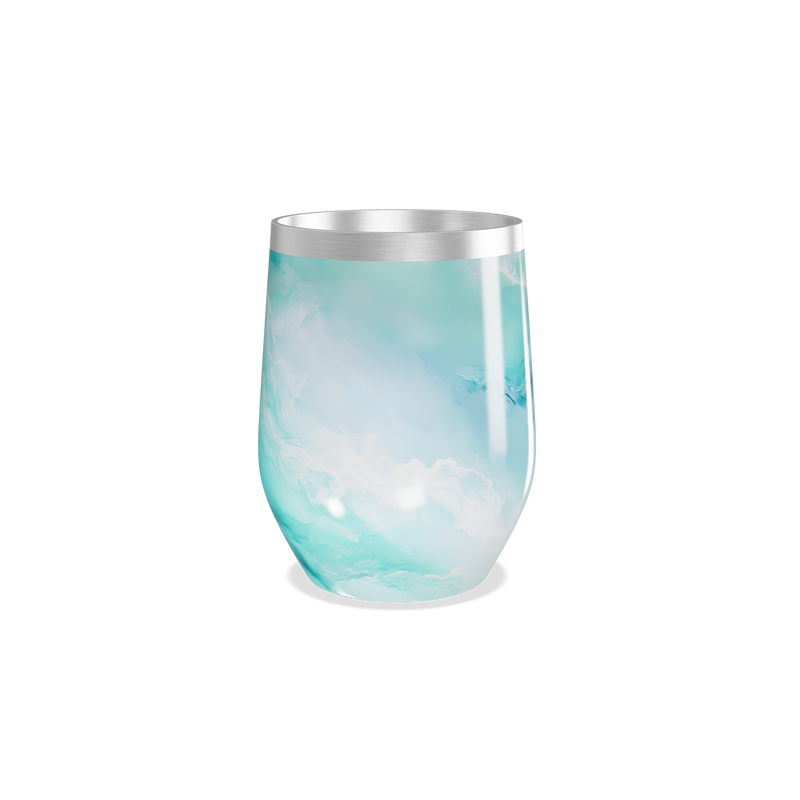 Copo Térmico Slim - Mármore Turquesa Aço Inox