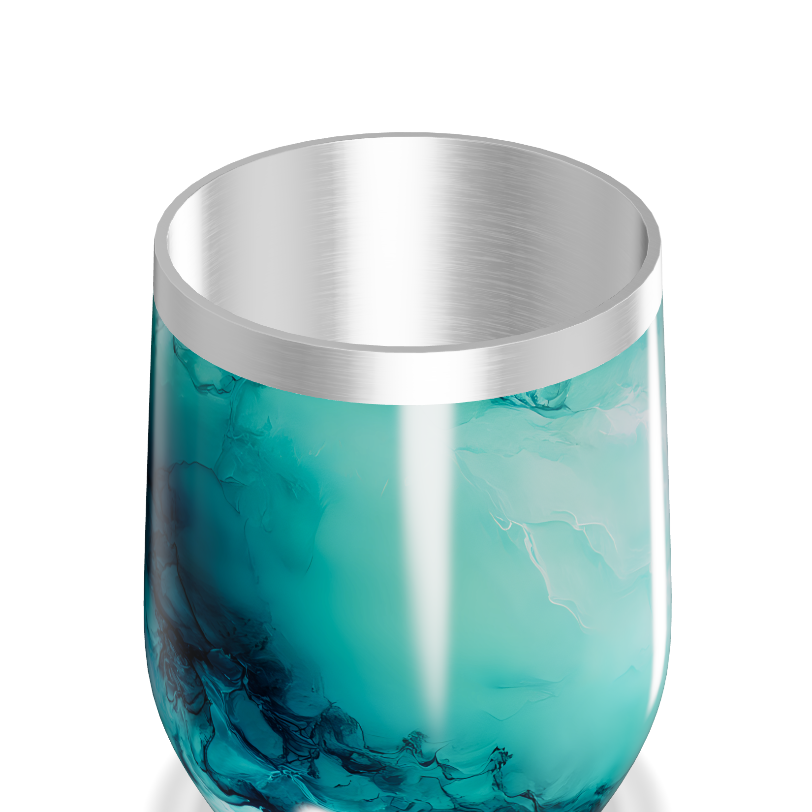 Copo Térmico Slim - Mármore Turquesa Aço Inox