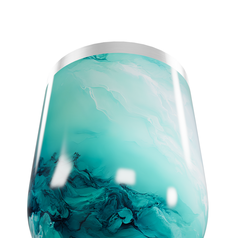 Copo Térmico Slim - Mármore Turquesa Aço Inox